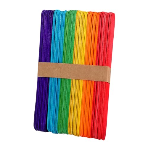 ULDIGI 100 Stück Bunte Jumbo Holzstäbchen zum Basteln Glatte Eisstiele aus Robustem Holz für DIY Vielseitig Verwendbar für Schule Zuhause und Outdoor Aktivitäten ULDIGI 100 Stück Bunte Jumbo Holzstäbchen zum Basteln Glatte Eisstiele aus Robustem Holz für DIY Vielseitig Verwendbar für Schule Zuhause und Outdoor Aktivitäten von ULDIGI