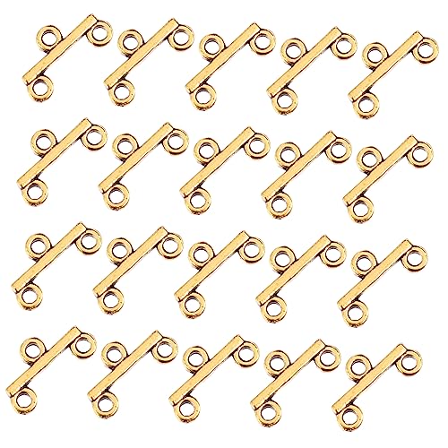 ULDIGI 100 Stück Doppelte Antike Goldlegierung Schmuckverschlüsse für DIY Halsketten und Armbänder Langlebig Leicht Sicherer Halt für Schmuckherstellung und Bastelprojekte von ULDIGI