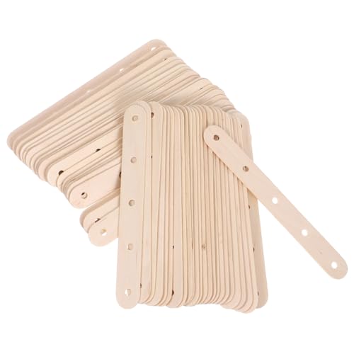 ULDIGI 100 Stück Eisstiele aus Naturbelassenem Holz mit Löchern Stabile Bastelstäbchen für DIY Eiscreme Cake Pops Lollipops und Kreative Handwerksprojekte von ULDIGI