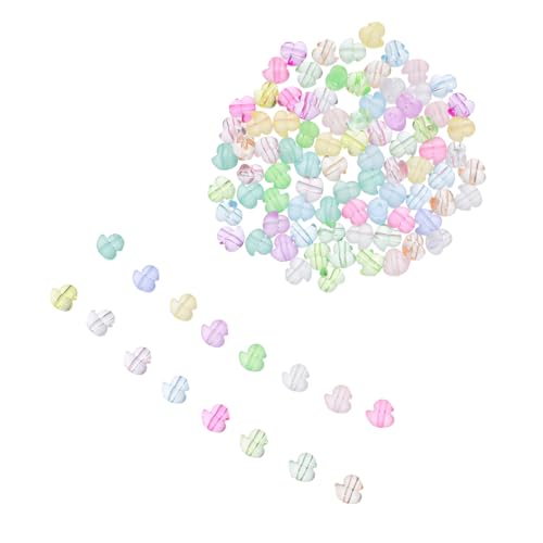 ULDIGI 100 Stück Enten Acryl Perlen mit Geradem Bunte Spacer Beads für Diy Armband Halskette Ohrringe Schlüsselanhänger Basteln Leicht und Langlebig Transparent von ULDIGI