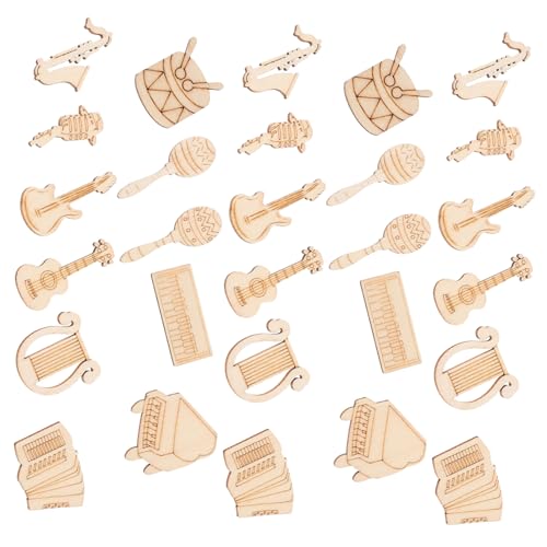 ULDIGI 100 Stück Holzscheiben Musik Instrumente Formen Naturholzscheiben DIY Basteln Holzplättchen für Kreative Dekorationen Kinderhandwerk und Wohnaccessoires ULDIGI 100 Stück Holzscheiben Musik Instrumente Formen Naturholzscheiben DIY Basteln Holzplättchen für Kreative Dekorationen Kinderhandwerk und Wohnaccessoires von ULDIGI