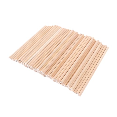 ULDIGI 100 Stück Kreative DIY -Holzstöcke Lolly-Sticks runden Produkt Stangen Herstellung bastelzeug für rundholzstäbe dekoringe Mini-Bastelstäbe Holzstäbchen Hölzern von ULDIGI