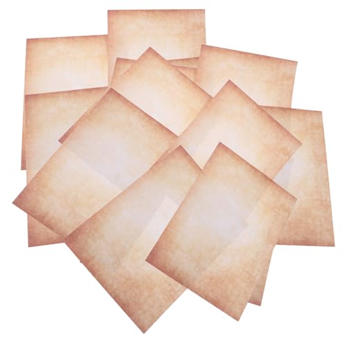 ULDIGI 100 Stück Retro -handbuch -materialpapier Pergamentpapier Zum Schreiben Hintergrundpapier Für Scrapbooking Weihnachtsbriefpapier Diplompapier Zum Ausdrucken Kunstpapier Khaki von ULDIGI