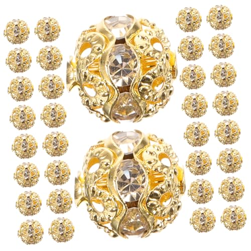 ULDIGI 100 Stück Rondelle Strass Spacer Perlen Rund Funkelnd für DIY Armband Schmuckherstellung Bastelperlen Abstandhalter Charms Zubehör von ULDIGI