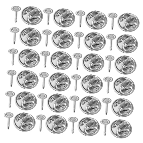 ULDIGI 100 Stück Schmetterlingshutschnalle Stecknadel aus Metall Kupplungs-Krawattenstift-Rückseiten Schmetterlings-Emaille-Pin Brosche mit Sicherheitsverschluss DIY -Stifte Kupfer Silver von ULDIGI
