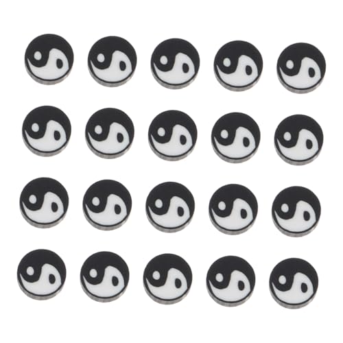 ULDIGI 100 Stück Tai Chi Symbol Perlen DIY Schmuck Bastelperlen für Armbänder Halsketten Bunte Lose Perlen Langlebige Polymer Clay Abstandshalter für Erwachsene von ULDIGI