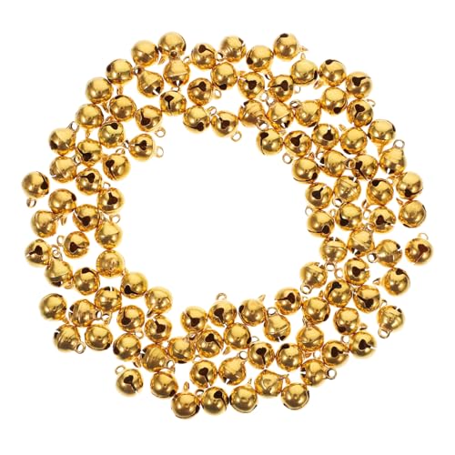 ULDIGI 100 Stück Teiliges Mini Glöckchen Goldfarben für Weihnachtsdeko Basteln Langlebige Rostfreie Handwerksglocken mit Klarem Klang für DIY Schmuck Armbänder Kränze und Festdekoration von ULDIGI