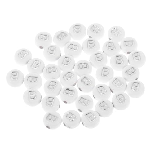 ULDIGI 100 Stück Weiße Acryl Buchstabenperlen B Flach Rund Silber Buchstaben für DIY Armband Halskette Schlüsselanhänger Schmuckherstellung Langlebig Einfach zu Verwenden ULDIGI 100 Stück Weiße Acryl Buchstabenperlen B Flach Rund Silber Buchstaben für DIY Armband Halskette Schlüsselanhänger Schmuckherstellung Langlebig Einfach zu Verwenden von ULDIGI