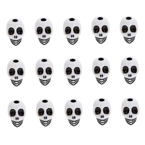 ULDIGI 100 Stück Weiße Acryl Schädel Perlen DIY Schmuck Zubehör Langlebige Bastelperlen zum Auffädeln für Halloween Armbänder Halsketten Kreative DIY Accessoires ULDIGI 100 Stück Weiße Acryl Schädel Perlen DIY Schmuck Zubehör Langlebige Bastelperlen zum Auffädeln für Halloween Armbänder Halsketten Kreative DIY Accessoires von ULDIGI