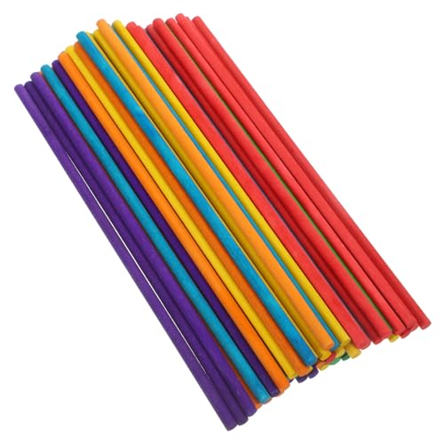 ULDIGI 100Stücke Holzstäbchen für Runde DIY Bastelstäbe Holz Farbenfrohe Stöcke für Handwerken Materialien für Kinderprojekte und Bastelarbeiten von ULDIGI