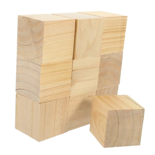 ULDIGI 10Stücke Kleine Holzwürfel Unbehandelter Quadratische Holzblöcke für DIY Projekte Bastelarbeiten und Kunstgestaltungen von ULDIGI