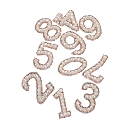 ULDIGI 10pcs Eisen Auf Applikationen Für Kleidung DIY Glitter Gestaltete Zahl Patches Dekorative Strass-perlen-applikationen Für Kleiderrock Und T-shirts von ULDIGI