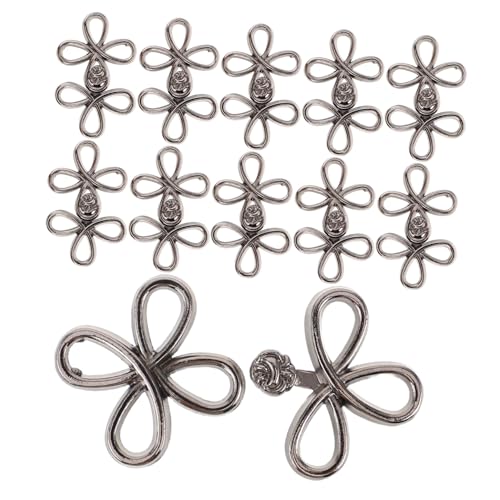 ULDIGI 12 Paar Retro Schnalle Damen Anzugknöpfe Nähknöpfe Für Kleidung Metall Vintage Knopf Metall Nähknöpfe Vintage Knöpfe Mantel Knebelschnalle Retro Schalklammer Grau Legierung von ULDIGI