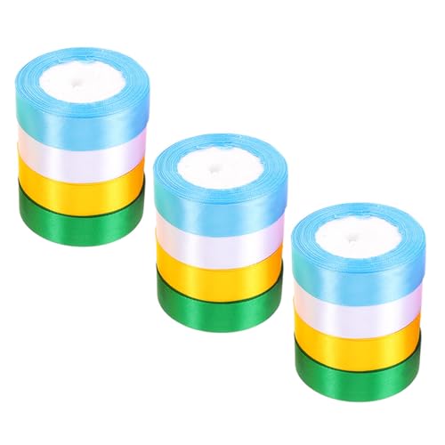 ULDIGI 12 Rollen Farbige Polyester Dekobänder Breit Vielseitige Bastelschleifen für DIY Geschenkverpackung Hochzeit und Partydekoration ULDIGI 12 Rollen Farbige Polyester Dekobänder Breit Vielseitige Bastelschleifen für DIY Geschenkverpackung Hochzeit und Partydekoration von ULDIGI