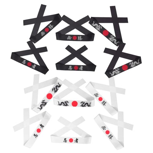 ULDIGI 12 Stück Teiliges Japanische Ninja Stirnbänder mit Einzigartigem Ninja Print Vielseitig Einsetzbar für Karate Training Sushi Koch Sport und Kostüm Rutschfester Sitz für Sicheren ULDIGI 12 Stück Teiliges Japanische Ninja Stirnbänder mit Einzigartigem Ninja Print Vielseitig Einsetzbar für Karate Training Sushi Koch Sport und Kostüm Rutschfester Sitz für Sicheren von ULDIGI
