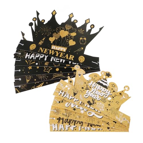 ULDIGI 12 Stück Teiliges Neujahrs-partyhüte aus Weichem Papier Bunte Festliche Kopfbedeckungen für Silvester Jahreswechsel-feiern Vielseitige Designs für Stimmungsvolle Partydekoration von ULDIGI