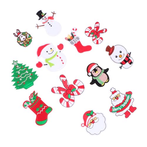 ULDIGI 12 Stück Teiliges Weihnachts-bügelpatch Niedlichen Cartoon-applikationen Bunte Stickmotive zum Aufbügeln oder Aufnähen DIY Stoffflicken für Kleidung und Jacken Kreative ULDIGI 12 Stück Teiliges Weihnachts-bügelpatch Niedlichen Cartoon-applikationen Bunte Stickmotive zum Aufbügeln oder Aufnähen DIY Stoffflicken für Kleidung und Jacken Kreative von ULDIGI