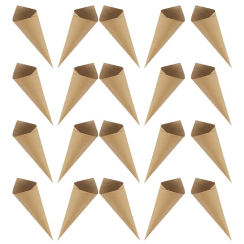 ULDIGI 120 Stück Hochzeitskonfetti Papierblütenkonen für Vintage Feiern Gefüllt mit Blütenblättern Süßigkeiten und Robuste Kraftpapier von ULDIGI