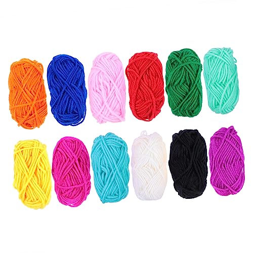 ULDIGI 12Rollen Acryl Häkelgarn Farben Weiche Langlebige Acrylwolle für DIY Projekte für Stricken Babydecken Dekorationen und Mehr Hautfreundlich Farbecht von ULDIGI