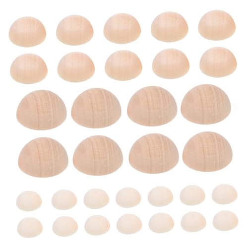ULDIGI 150 Stück Teiliges Halbrunde Holzperlen in Naturholzfarbe Unbehandelte Split Wood Beads aus Hochwertigem Holz Glatte Oberfläche für DIY Basteln Malen und Heimdekoration ULDIGI 150 Stück Teiliges Halbrunde Holzperlen in Naturholzfarbe Unbehandelte Split Wood Beads aus Hochwertigem Holz Glatte Oberfläche für DIY Basteln Malen und Heimdekoration von ULDIGI