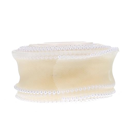 ULDIGI 1Rolle Perlenbesetztes Geschenkband Organza für DIY Dekoration Elegantem Eiergeel für Hochzeiten Geburtstagsfeiern und Geschenkverpackungen Hochwertige ULDIGI 1Rolle Perlenbesetztes Geschenkband Organza für DIY Dekoration Elegantem Eiergeel für Hochzeiten Geburtstagsfeiern und Geschenkverpackungen Hochwertige von ULDIGI