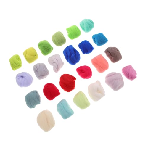 ULDIGI 1Satz DIY Filzwolle Farben Farbe Weiche Schafwolle für Nadelfilzen Tragbares Filzmaterial für Familienprojekte für Handwerksliebhaber von ULDIGI