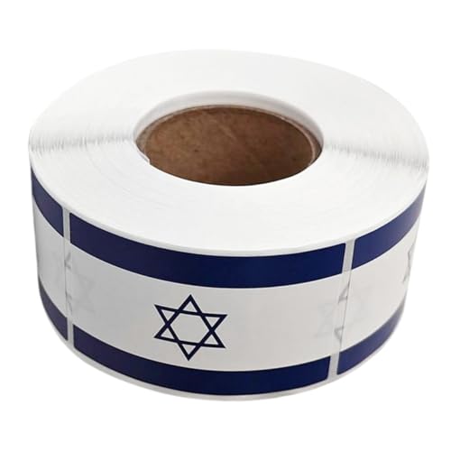 ULDIGI 1rolle Israel Flagge Aufkleber Selbstklebende Patriotische Sticker Für Laptops Scrapbooking Planner Wasserflaschen Und Mehr Langlebig Und Farbintensiv von ULDIGI