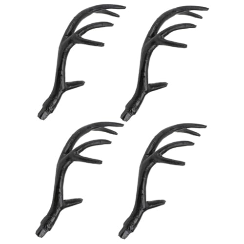 ULDIGI 2 Paare DIY Kunststoff Hirschgeweih Stirnband Realistische Schwarze Geweih-dekoration Leicht und Bruchsicher für Haaraccessoires und Halloween Kostüm Zubehör von ULDIGI