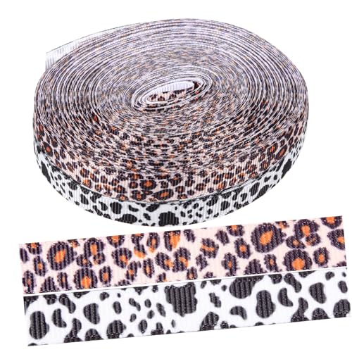 ULDIGI 2 Rollen Tiermuster Stoffbänder Cow Leopard Print Ripsband für DIY Haarspangen Haarschleifen Bastelmaterial Geschenkverpackung Polyester Langlebig ULDIGI 2 Rollen Tiermuster Stoffbänder Cow Leopard Print Ripsband für DIY Haarspangen Haarschleifen Bastelmaterial Geschenkverpackung Polyester Langlebig von ULDIGI