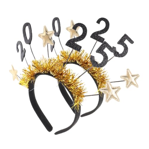ULDIGI 2 Stk. Festliches Neujahrs-stirnband Glitzernde Stern-kopfbedeckung für Weihnachten Silvester Party Erwachsene und Familien Feieraccessoire von ULDIGI