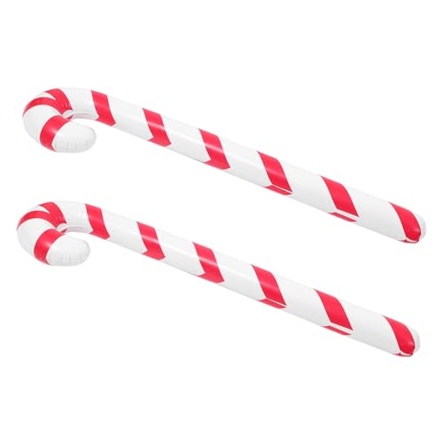 ULDIGI 2 Stück Aufblasbare Weihnachtsdeko Zuckerstangen Ballons Rot-weiß Wiederverwendbar Kreative Partydeko für Weihnachten Geburtstag Draußen und Drinnen Geeignet von ULDIGI