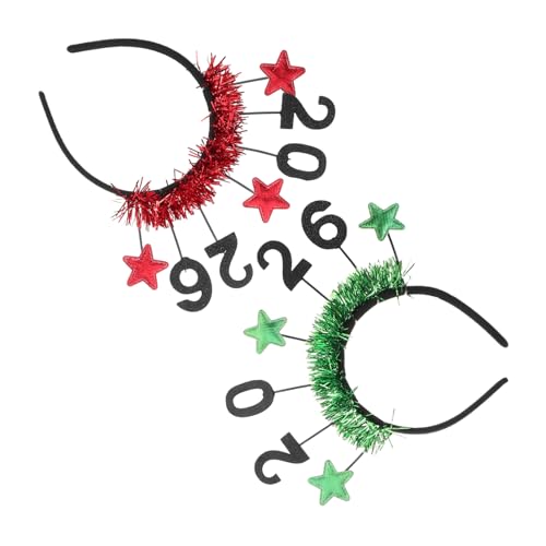 ULDIGI 2 Stück Festliche Glitzer Haarreifen mit Sternmotiv Bequeme Party Accessoires für Silvester und Neujahrsfeiern Stylische Damen Haarbänder in Rot und Grün ULDIGI 2 Stück Festliche Glitzer Haarreifen mit Sternmotiv Bequeme Party Accessoires für Silvester und Neujahrsfeiern Stylische Damen Haarbänder in Rot und Grün von ULDIGI