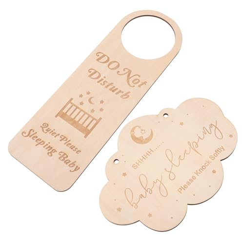 ULDIGI 2 Stück Schlafschild aus Holz Teiliges Störschild Schlafzeichen Türschild mit Wolken Design Lustiges Schlafschild für Babyzimmer und Babypartys ULDIGI 2 Stück Schlafschild aus Holz Teiliges Störschild Schlafzeichen Türschild mit Wolken Design Lustiges Schlafschild für Babyzimmer und Babypartys von ULDIGI