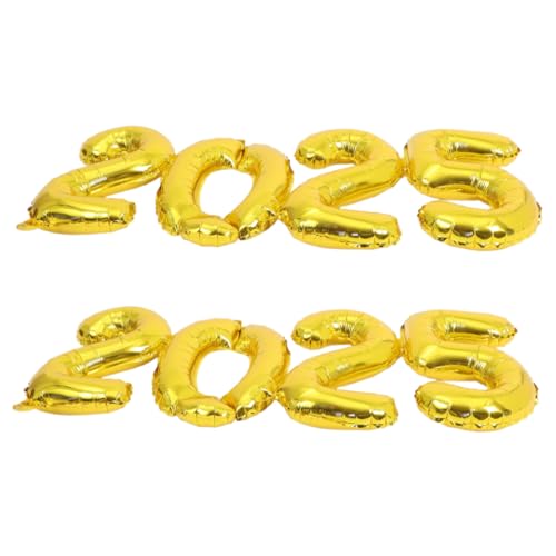 ULDIGI 2 Stück Silvester Folienballons Gold Zahlen Neujahrsdeko Wiederverwendbar Party Deko für Jahreswechsel Feier Geburtstage Jubiläen von ULDIGI