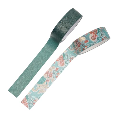 ULDIGI 2 Stück Teiliges Langes Dekoratives Washi Tape Heißgeprägtes DIY Klebeband mit Stilvollem Muster Vielseitig für Fotoalben Tagebücher Geschenke Einfach zu Schneiden und ULDIGI 2 Stück Teiliges Langes Dekoratives Washi Tape Heißgeprägtes DIY Klebeband mit Stilvollem Muster Vielseitig für Fotoalben Tagebücher Geschenke Einfach zu Schneiden und von ULDIGI