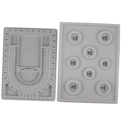 ULDIGI 2 Stück Teiliges Perlen designbrett aus Robustem Kunststoff Perlenbrett für Armband und Halskette Rutschfestes Schmuckherstellungs tablett für DIY Perlenschmuck Geeignet für von ULDIGI