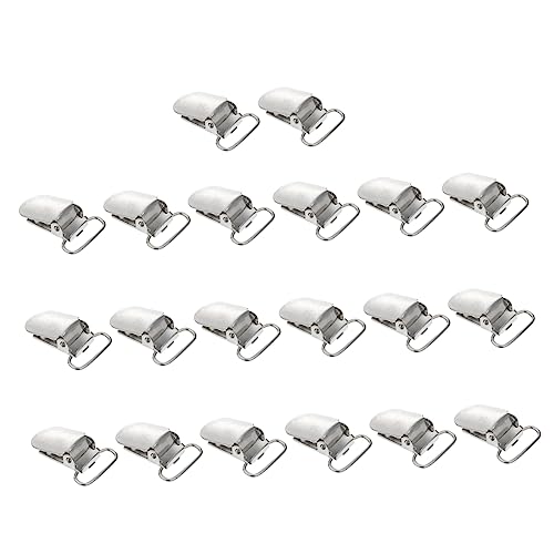 ULDIGI 20 Stück Hosenträger Clips Extra Stark 20 Mm Metall Für Schnullerclips Mit Riemenhaken Schutz Kunststoff ULDIGI 20 Stück Hosenträger Clips Extra Stark 20 Mm Metall Für Schnullerclips Mit Riemenhaken Schutz Kunststoff von ULDIGI