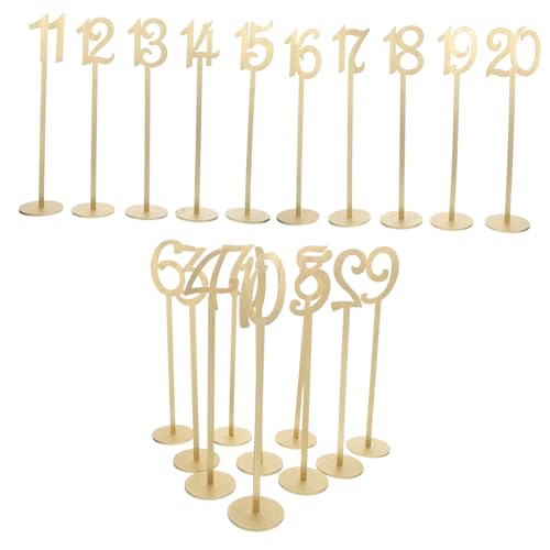 ULDIGI 20 Stück Teiliges Holz Tischnummern mit Stabilen Ständern Freistehend Rustikal für Hochzeit Empfang Party Bankett in Gold Dekorative Tischschilder für Feierlichkeiten und Zuhause ULDIGI 20 Stück Teiliges Holz Tischnummern mit Stabilen Ständern Freistehend Rustikal für Hochzeit Empfang Party Bankett in Gold Dekorative Tischschilder für Feierlichkeiten und Zuhause von ULDIGI