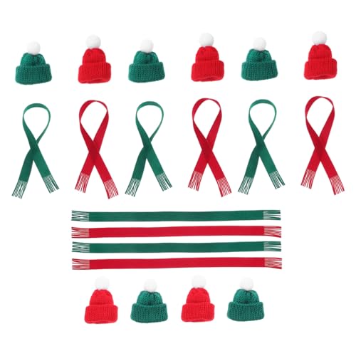 ULDIGI 20 Stück Teiliges Mini Strickset mit Roten Santa Mützen und Winzigen Weihnachtsschals Kleine Schneemannhüte für DIY Bastelprojekte Puppendekorationen Weinflaschenverzierung Leichte ULDIGI 20 Stück Teiliges Mini Strickset mit Roten Santa Mützen und Winzigen Weihnachtsschals Kleine Schneemannhüte für DIY Bastelprojekte Puppendekorationen Weinflaschenverzierung Leichte von ULDIGI
