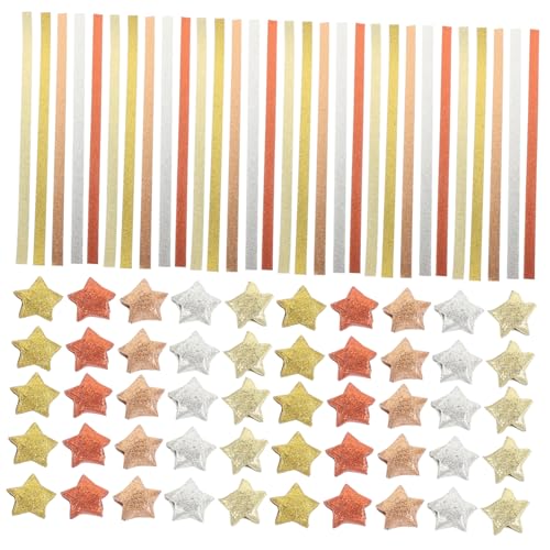 ULDIGI 200 Stück Glitzer Origami Papier Farbverlauf Gold Bastelpapier für DIY Sterne Faltpapier Doppelseitig Leicht für Handarbeit Scrapbooking Geburtstagsdeko Bastelset von ULDIGI