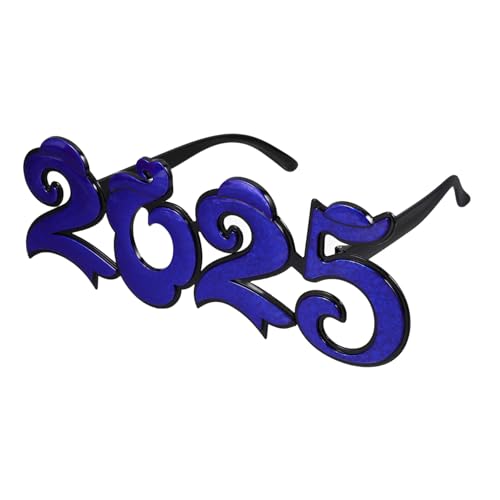 ULDIGI 2025 Brille Brillen-Requisiten für das neue Jahr 2025 Brillenklasse 2025 Silber rahmen Gläser party brille party zubehör Blaue Brille Neujahrsvorräte Party-Brillen-Dekore Stk Blue von ULDIGI