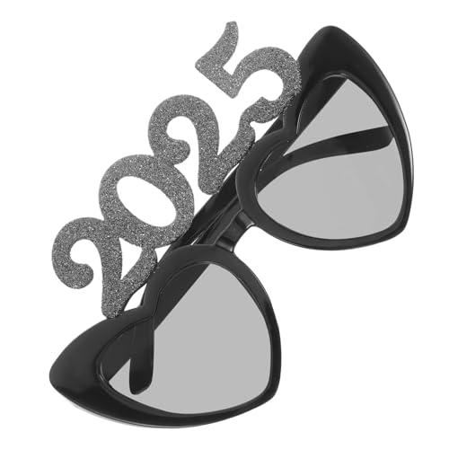 ULDIGI 2025 Digitale Liebesbrille retro Brillen-Requisiten für die Neujahrsparty UV Rot Sonnenbrillen Männer Festival dekoration Neue Jahr Neujahrsvorräte Neujahrspartyzubehör Stk Silver von ULDIGI
