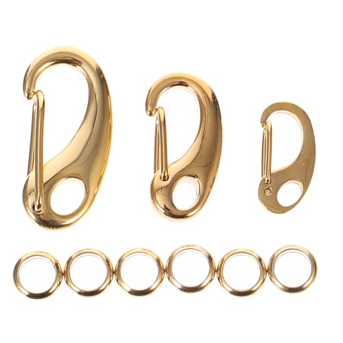 ULDIGI 3 Stück Edelstahl Karabinerhaken mit Ringen Robuster Schnellverschluss für Haustierhalsband Leichter Hunde markenhalter Sicherer Clip für Katzen Hundemarken von ULDIGI