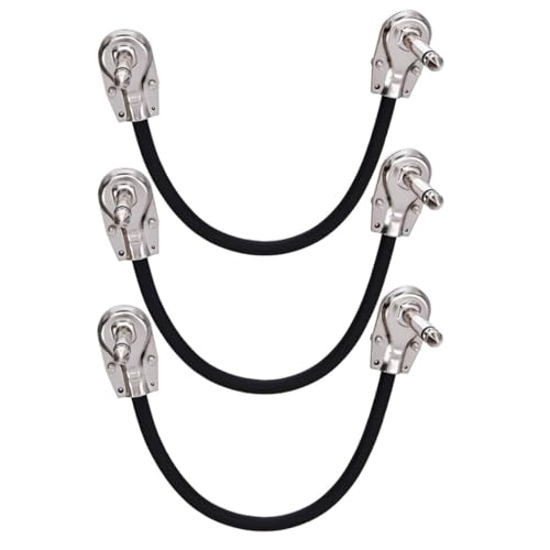 ULDIGI 3 Stück Flache Gitarren Patchkabel Silberkontakt Effektgeräte Kabel Gitarre Bass mit Hoher Rauschunterdrückung und Langlebiger Anti störungsleistung von ULDIGI