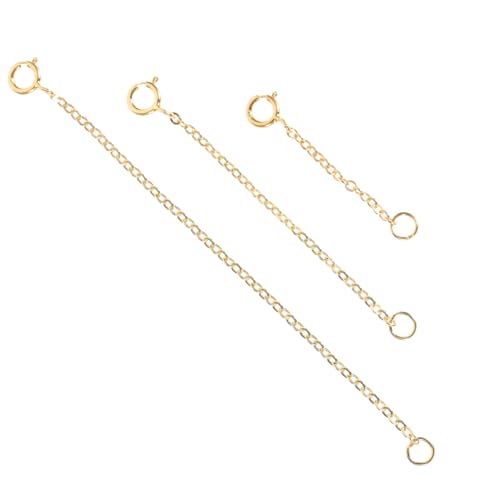 ULDIGI 3 Stück Sterling Silber Verlängerungskette Teiliges mit Goldbeschichtung Verlängerung für Halsketten Armbänder DIY Schmuckzubehör Elegant und Verstellbar ULDIGI 3 Stück Sterling Silber Verlängerungskette Teiliges mit Goldbeschichtung Verlängerung für Halsketten Armbänder DIY Schmuckzubehör Elegant und Verstellbar von ULDIGI