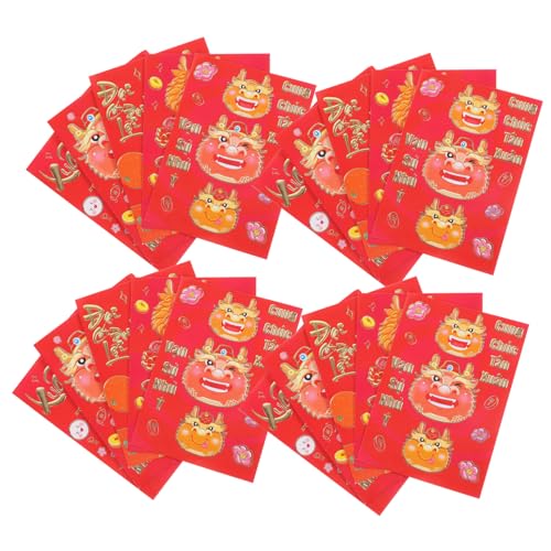 ULDIGI 30 Stück Teiliges Neujahrs-rote Umschläge Jahr Des Drachen aus Beschichtetem Papier Chinesischer Stil mit Glückssymbolen Langlebig für Geldgeschenke zu Frühlingsfest Hochzeit und ULDIGI 30 Stück Teiliges Neujahrs-rote Umschläge Jahr Des Drachen aus Beschichtetem Papier Chinesischer Stil mit Glückssymbolen Langlebig für Geldgeschenke zu Frühlingsfest Hochzeit und von ULDIGI