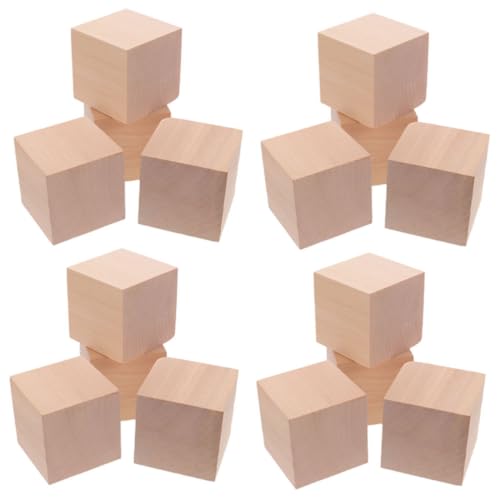 ULDIGI 30Stücke Natürliche Unfertige Holzwürfel für DIY Projekte Kindersichere Holzblöcke zum Basteln und Mathematikunterricht Bastelmaterialien für Khaki von ULDIGI