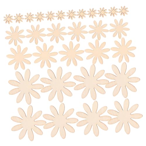 ULDIGI 350 Stück Holzblumen Unvollendete Holzscheiben zum Bemalen DIY Basteln Kreativset Ungiftig Sicher für Malen und Dekoration Hochzeit Weihnachten Party von ULDIGI
