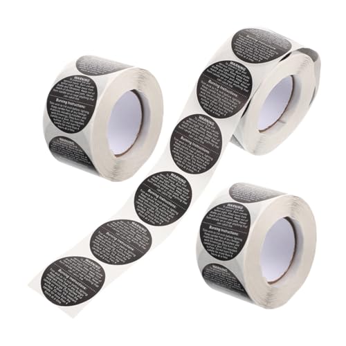 ULDIGI 3Rollen Aromatherapie Kerzenetiketten Selbstklebend Warnhinweise für Duftkerzen DIY Verpackung Schwarze Etiketten für Wachsbecher Benutzerfreundlich und Anpassbar ULDIGI 3Rollen Aromatherapie Kerzenetiketten Selbstklebend Warnhinweise für Duftkerzen DIY Verpackung Schwarze Etiketten für Wachsbecher Benutzerfreundlich und Anpassbar von ULDIGI
