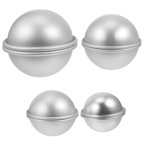 ULDIGI 4 Paare Halbkreis Aluminiumlegierung Halbkugel Backform Wiederverwendbar für DIY Badebomben Seifenformen Backzubehör für Handgemachte Badesalzkugeln und Kuchen ULDIGI 4 Paare Halbkreis Aluminiumlegierung Halbkugel Backform Wiederverwendbar für DIY Badebomben Seifenformen Backzubehör für Handgemachte Badesalzkugeln und Kuchen von ULDIGI